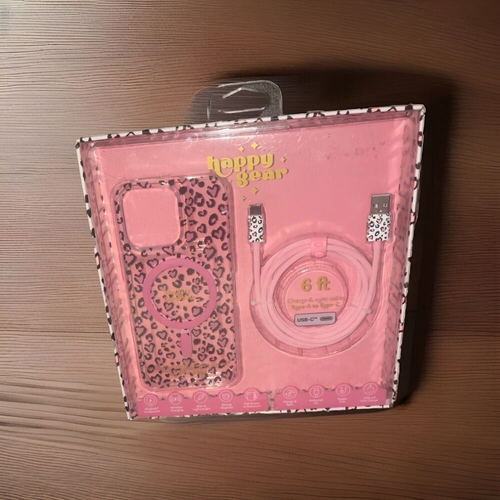 Happy Gear Animal MagSafe-Compatible iPhone 15 Pro Max Case & 6ft USB-C Cable Se